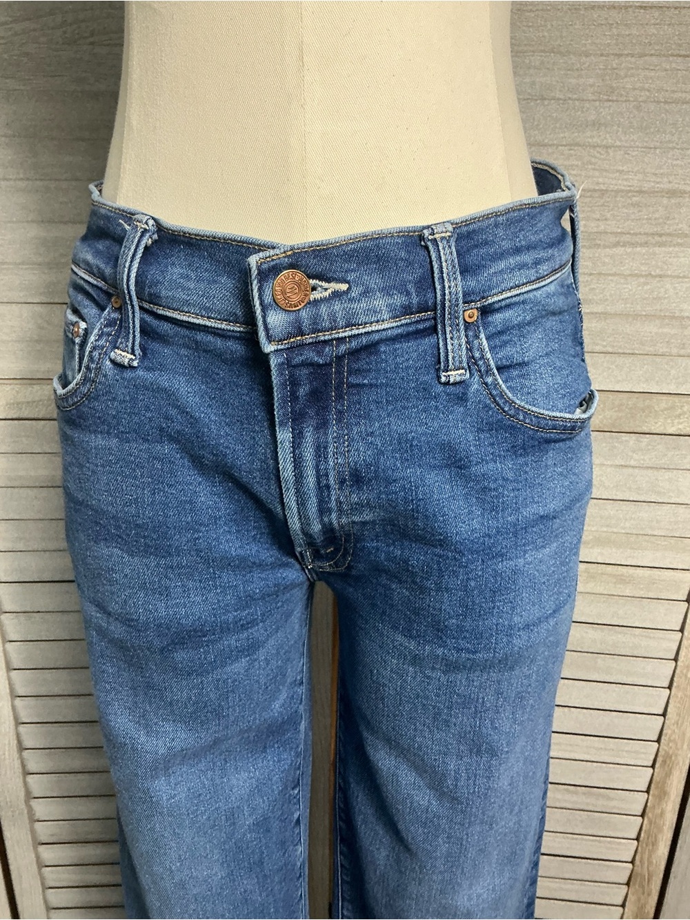 MOTHER The Mid Rise Rambler Zip Ankle Jeans – Coastal Colors - Picture 2 of 11